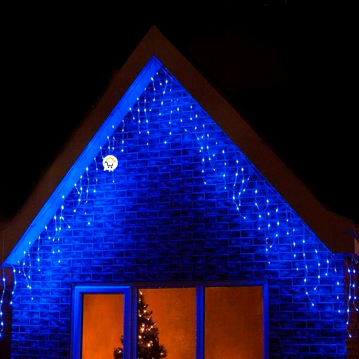 Cortina Intercalada 9 mts-300 Luces Azul